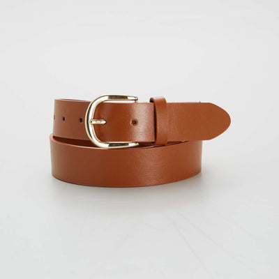 Basic plain belt camel