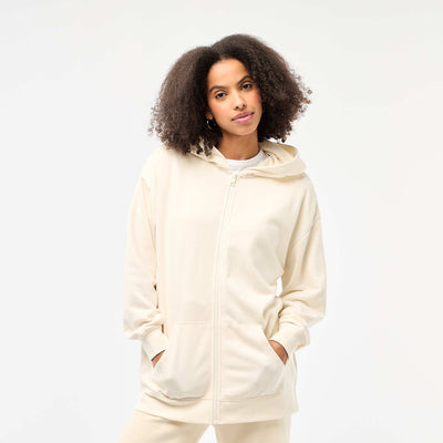 Solid Color Hooded Cardigan BEIGE