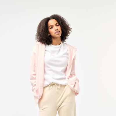 Solid Color Hooded Cardigan PINK