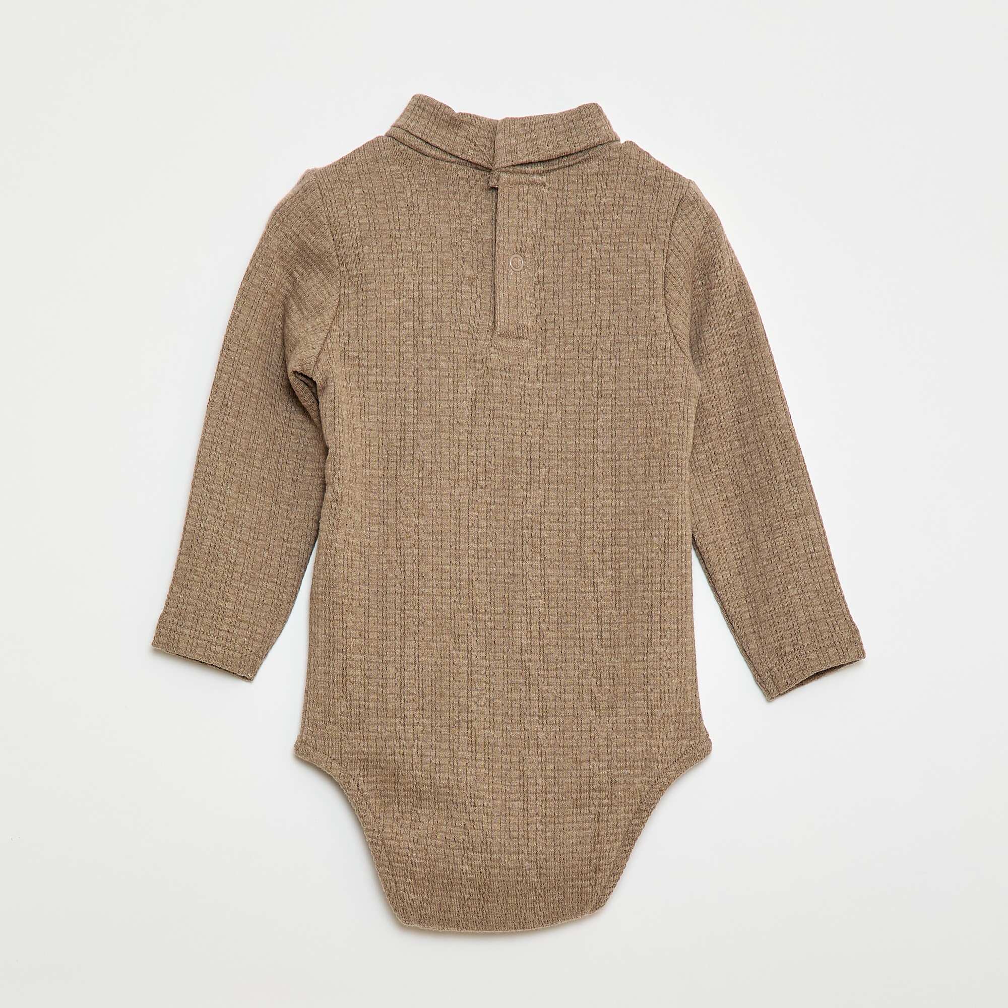 Pointelle Knit Bodysuit with High Neck BEIGE – Kiabi Pointelle Knit Bodysuit with High Neck BEIGE – Kiabi