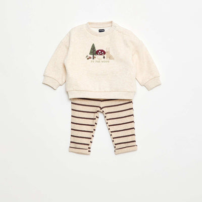 Animated Sweatshirt and Legging Set BEIGE