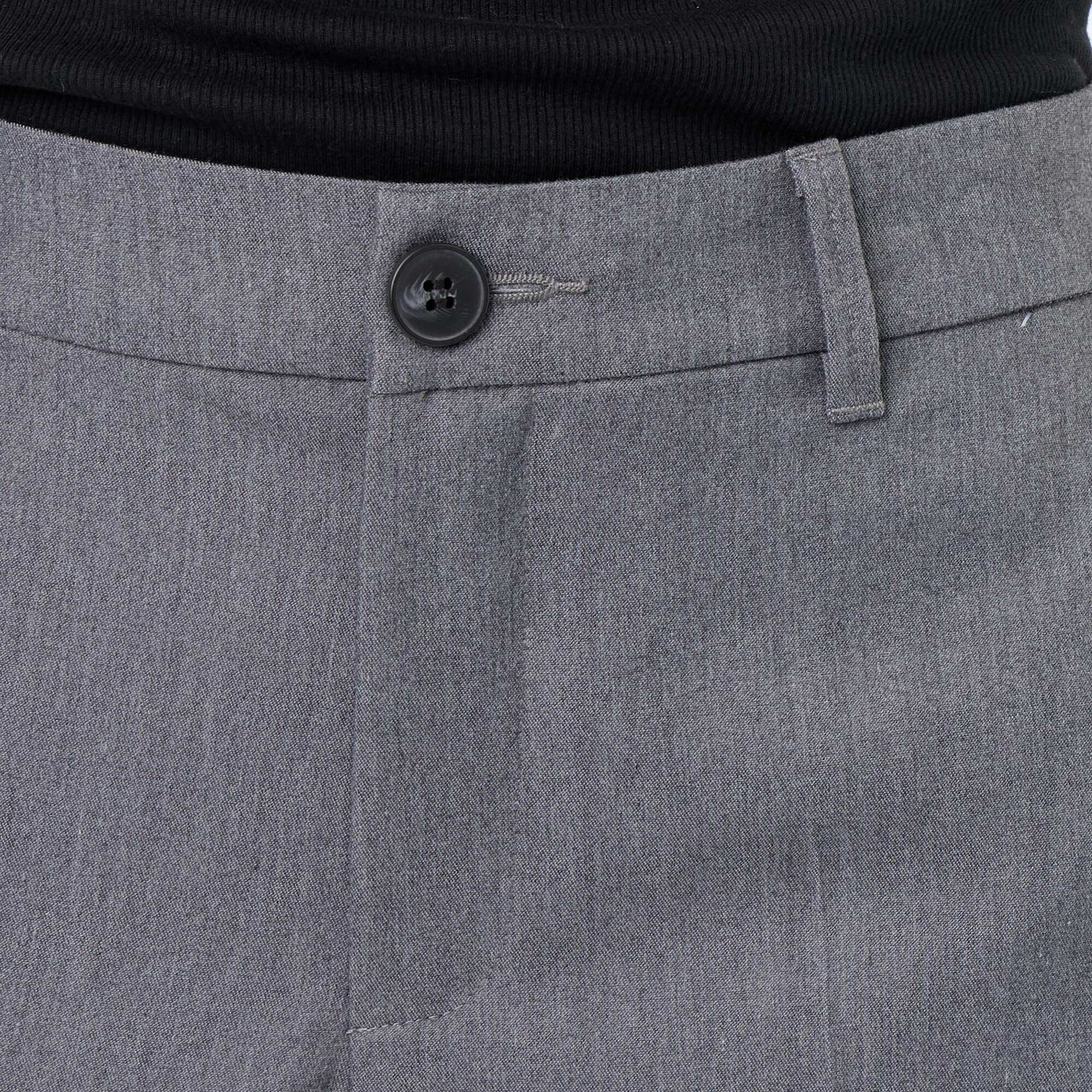 Fluid wide-leg plain trousers GREY