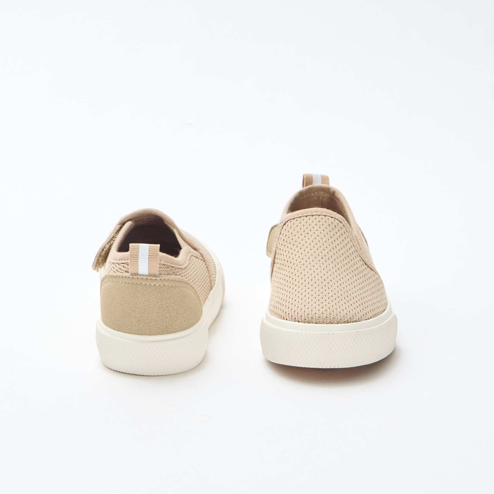 Solid Mesh Slip-On Sneakers BEIGE