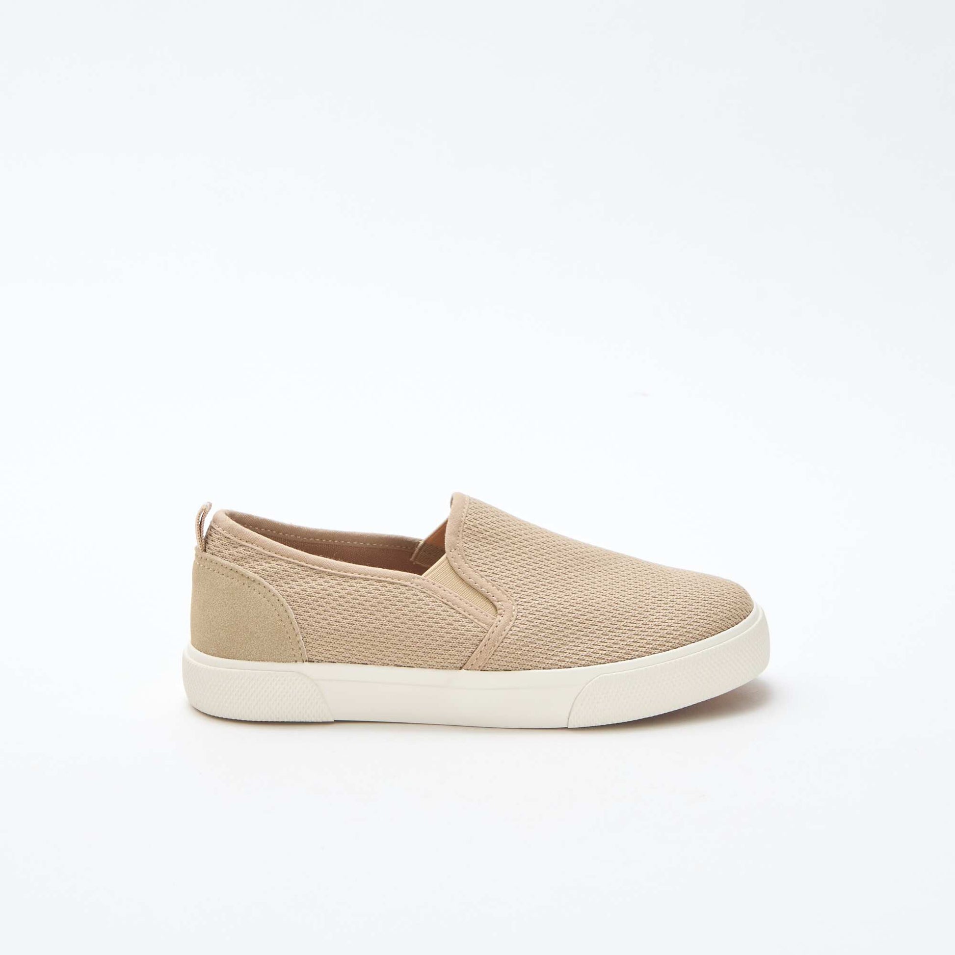Plain Mesh Slip-On Low-Top Sneakers BEIGE