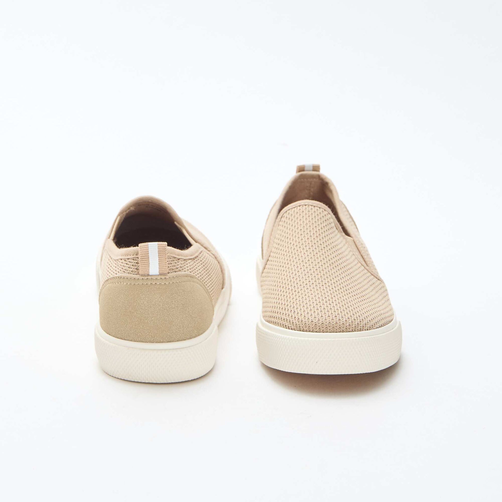 Plain Mesh Slip-On Low-Top Sneakers BEIGE