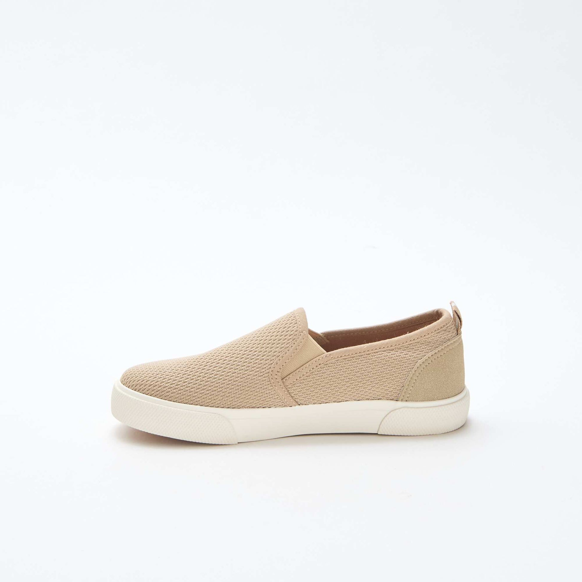 Plain Mesh Slip-On Low-Top Sneakers BEIGE