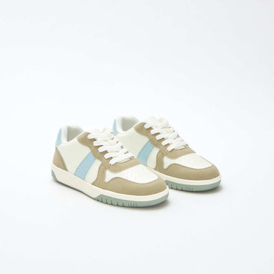 Tricolour Reinforced Low-Top Trainers KHAKI