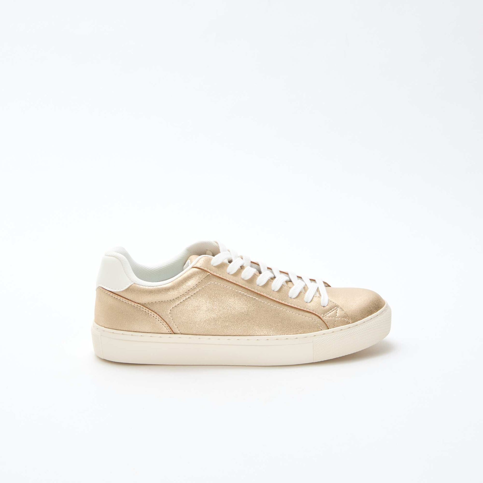 Shimmering Suedette Low-Top Sneakers YELLOW
