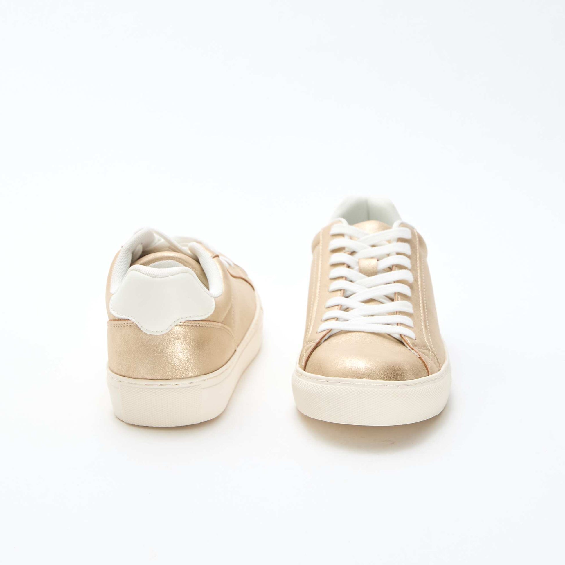 Shimmering Suedette Low-Top Sneakers YELLOW