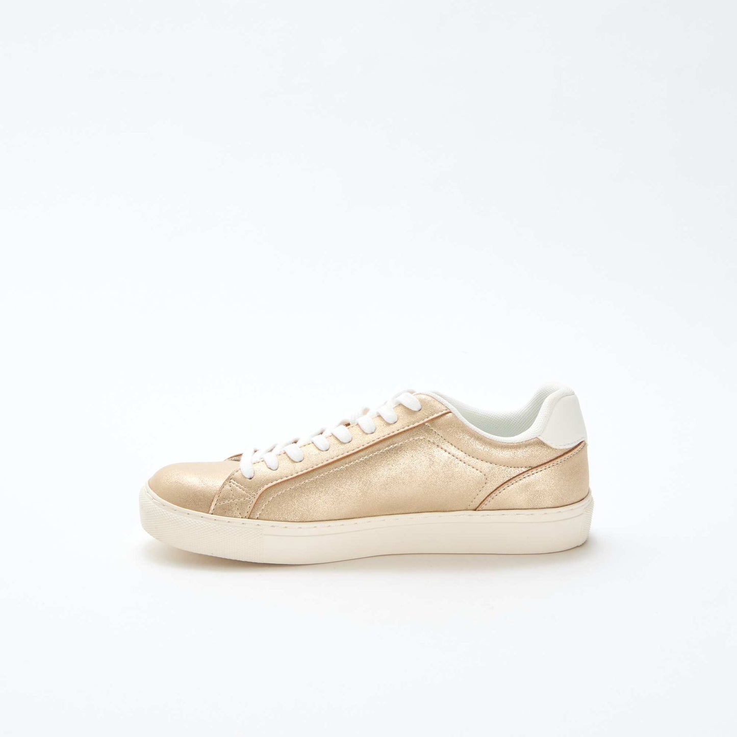 Shimmering Suedette Low-Top Sneakers YELLOW
