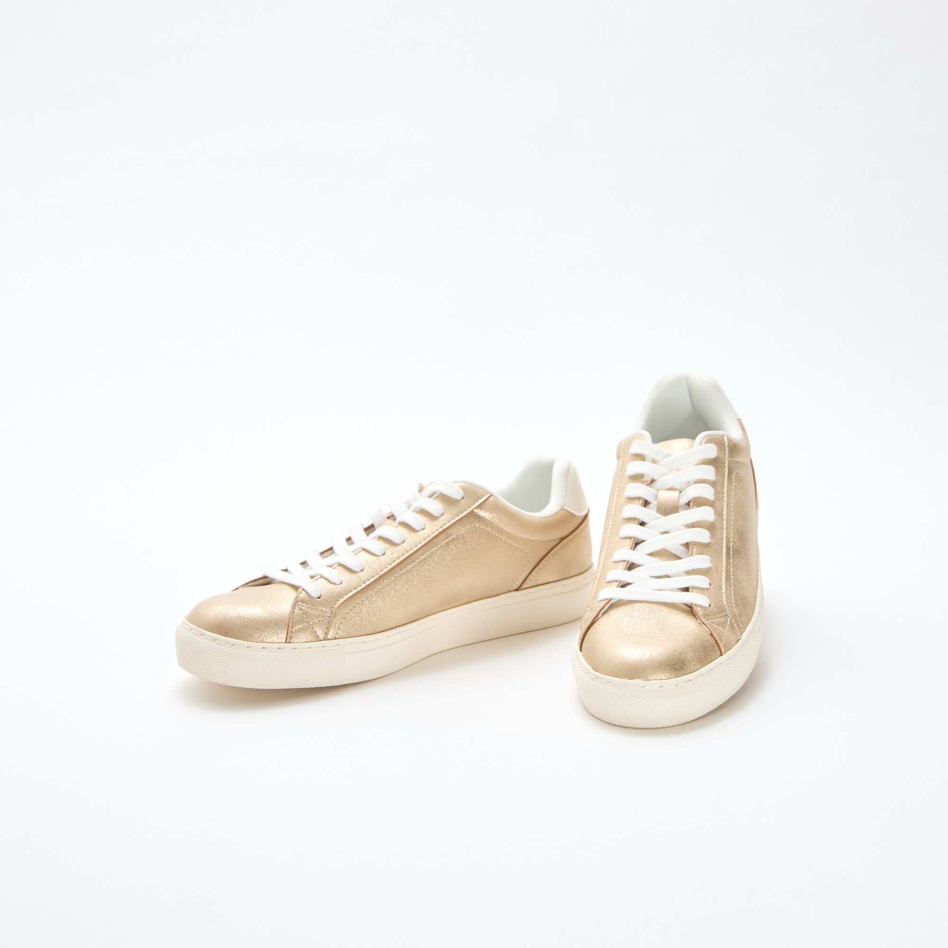 Shimmering Suedette Low-Top Sneakers YELLOW