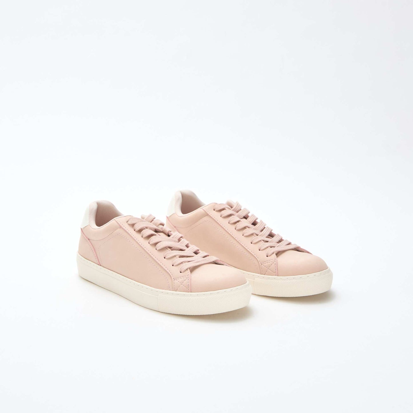 Shimmering Suedette Low-Top Sneakers BEIGE