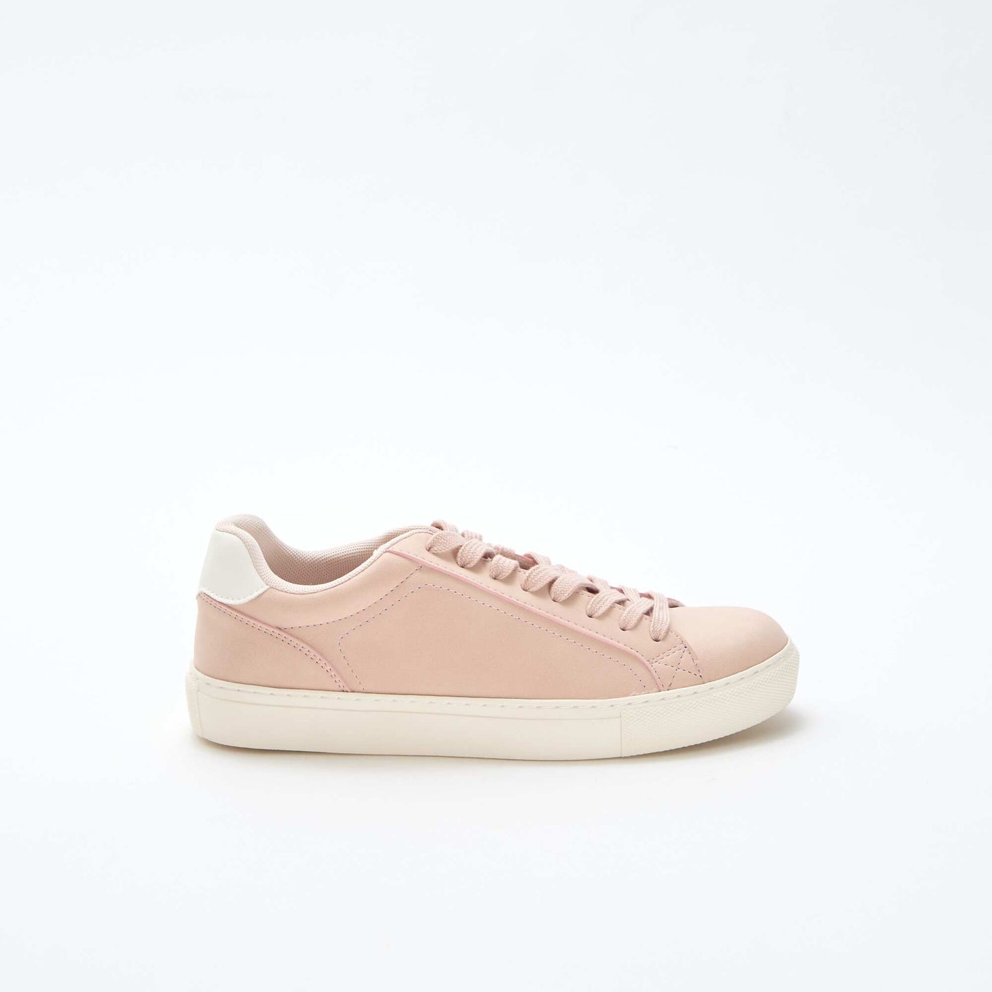 Shimmering Suedette Low-Top Sneakers BEIGE