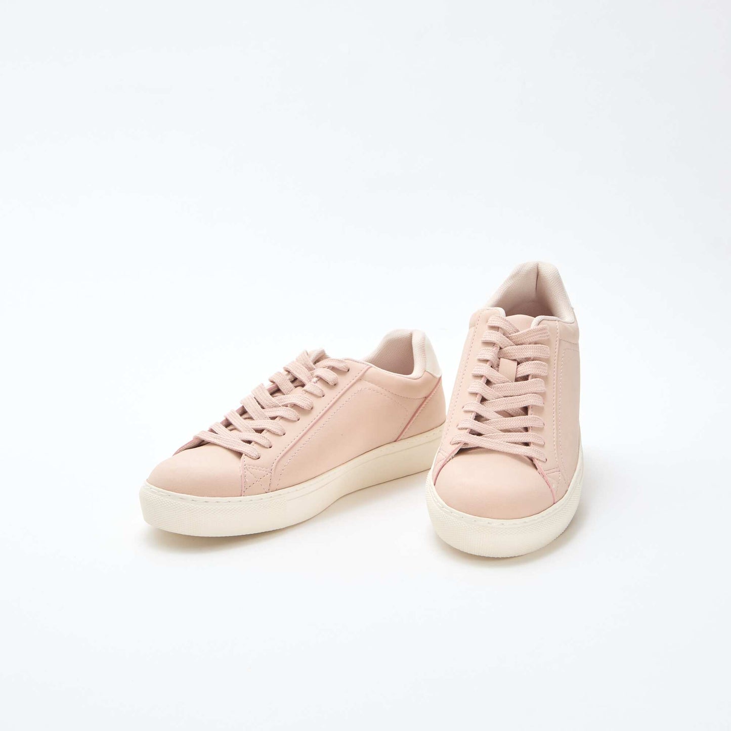 Shimmering Suedette Low-Top Sneakers BEIGE