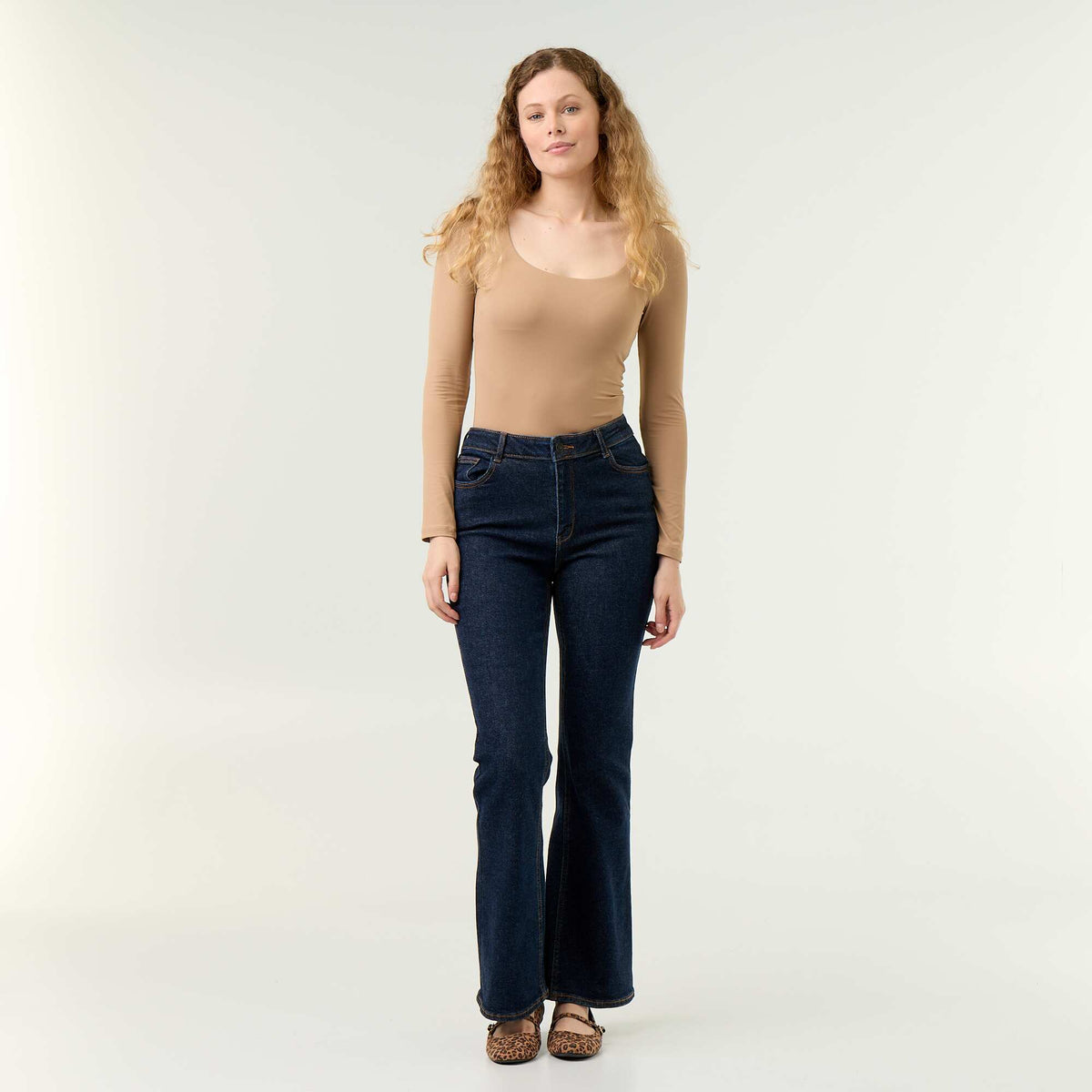 High-Waisted Flare/Bootcut Jeans BLUE
