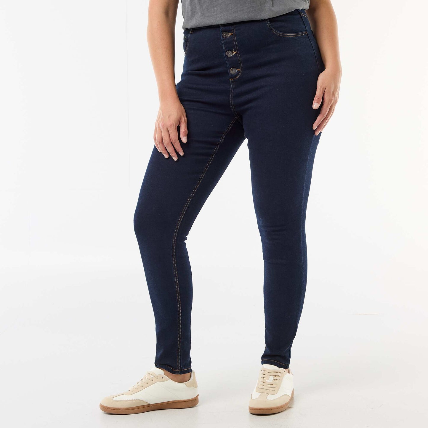High-waisted skinny trousers - L30 BLUE