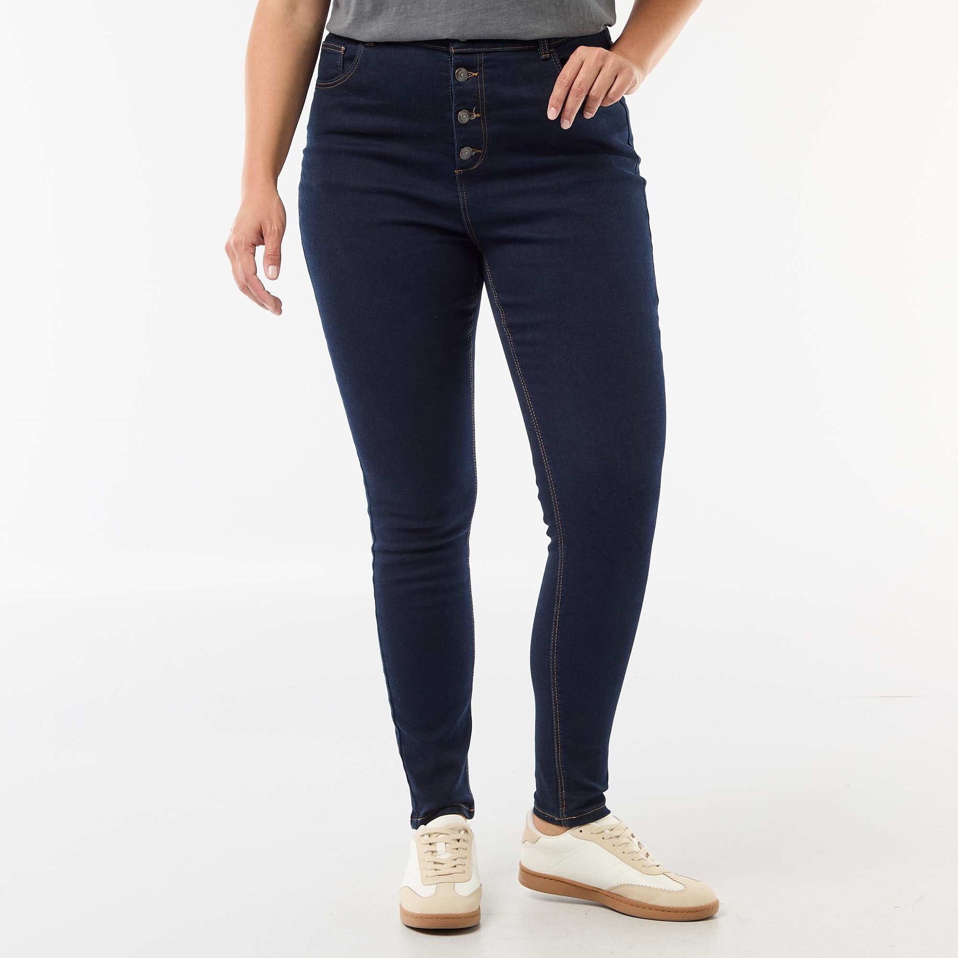 High-waisted skinny trousers - L30 BLUE