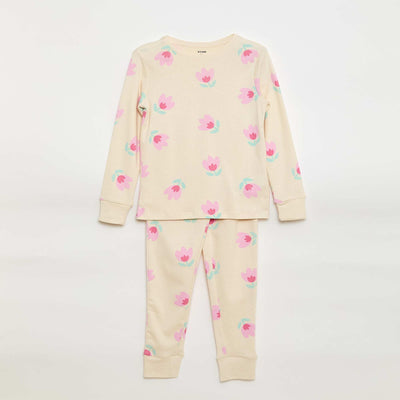 Printed Pajama Set - T-shirt + Pants - 2 pieces WHITE