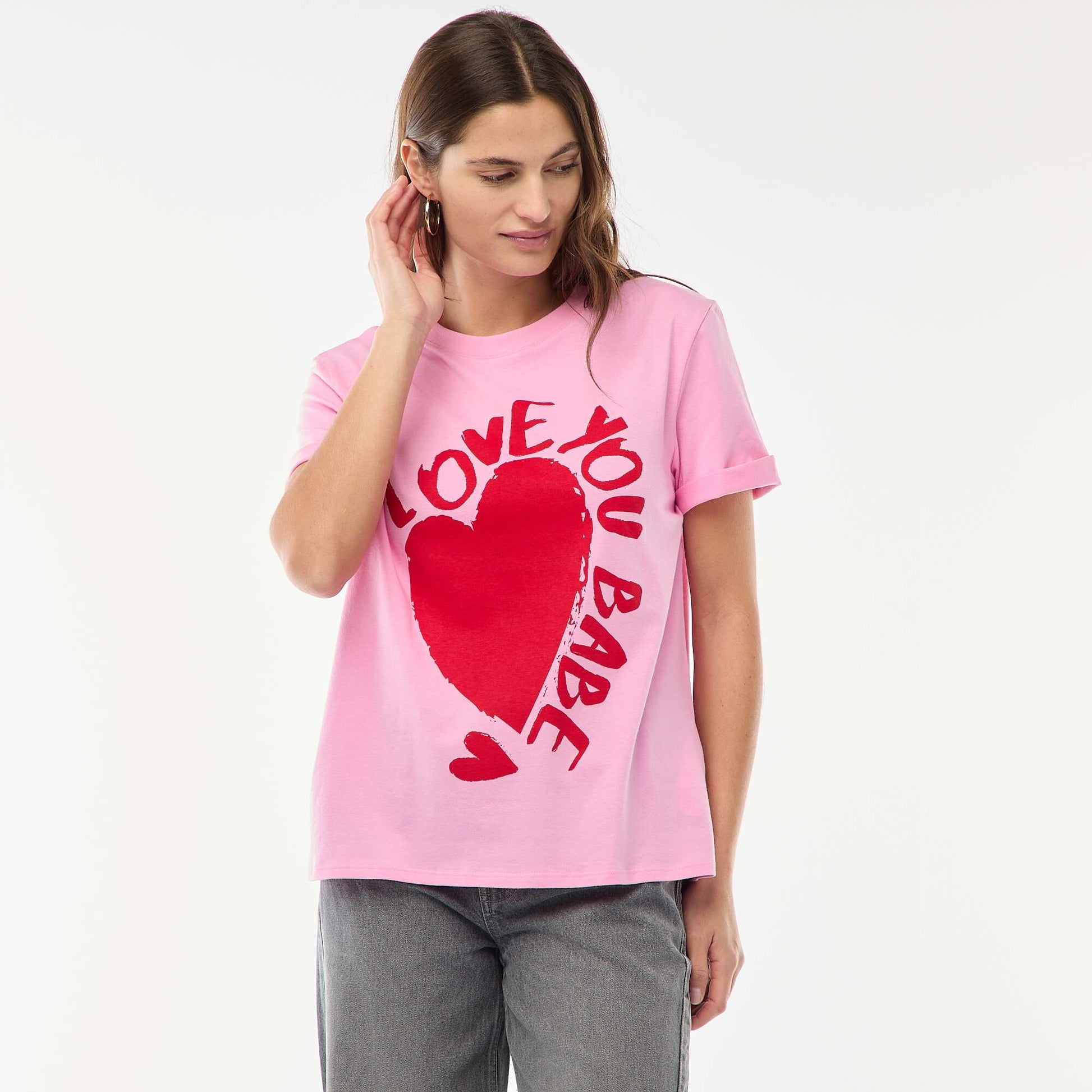 Printed Short-Sleeve T-shirt PINK