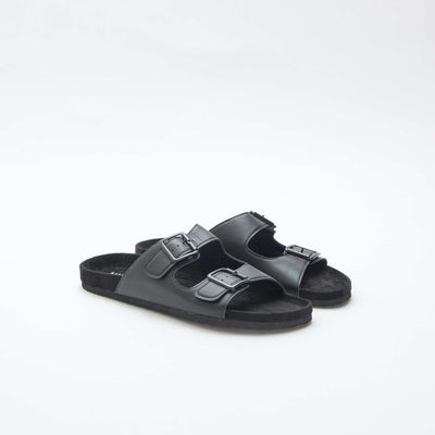 Double Strap Mules BLACK