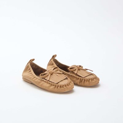 Fringed Ballerina Flats BEIGE