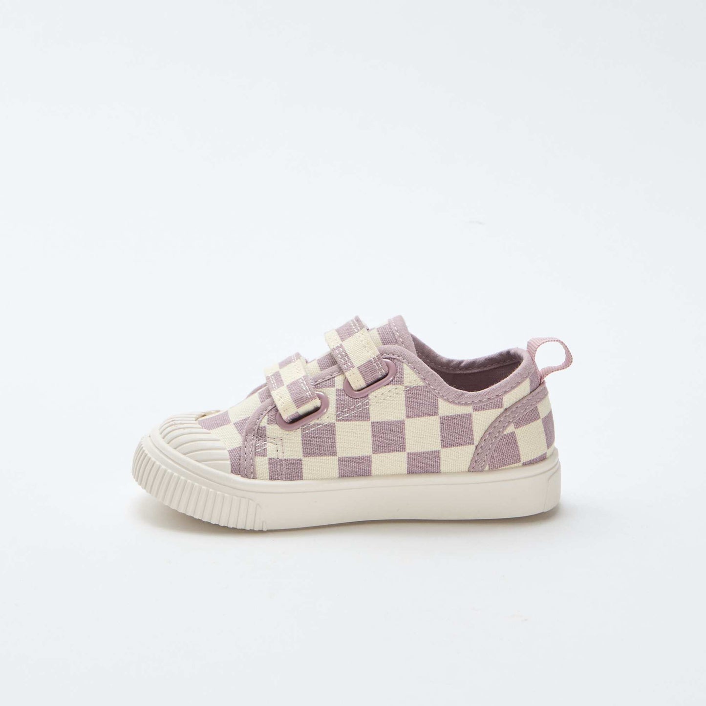 Checkerboard Print Canvas Sneakers PURPLE