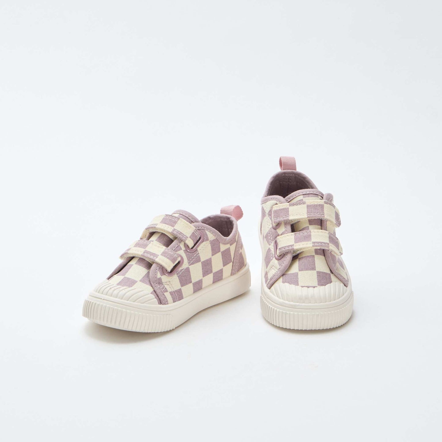 Checkerboard Print Canvas Sneakers PURPLE