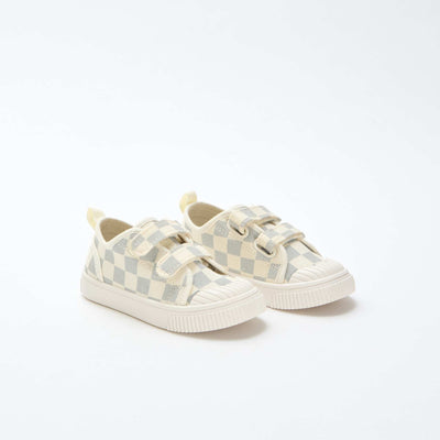 Checkerboard Print Canvas Sneakers BLUE