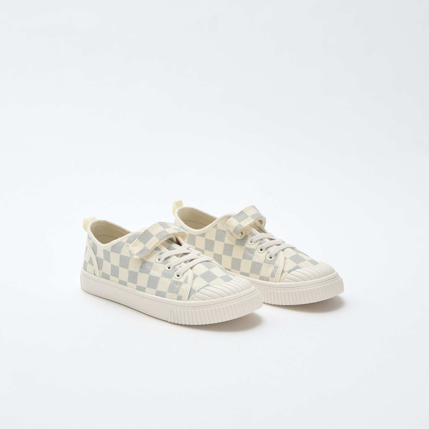 Checkerboard Print Canvas Sneakers BLUE