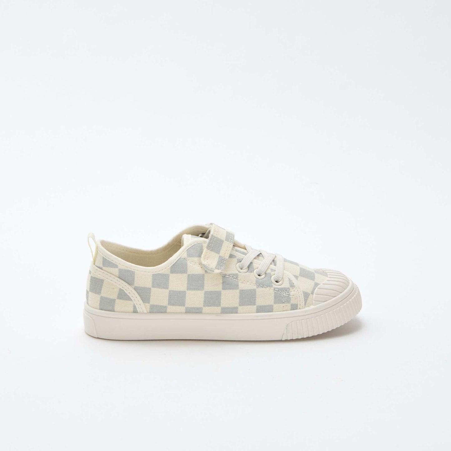 Checkerboard Print Canvas Sneakers BLUE