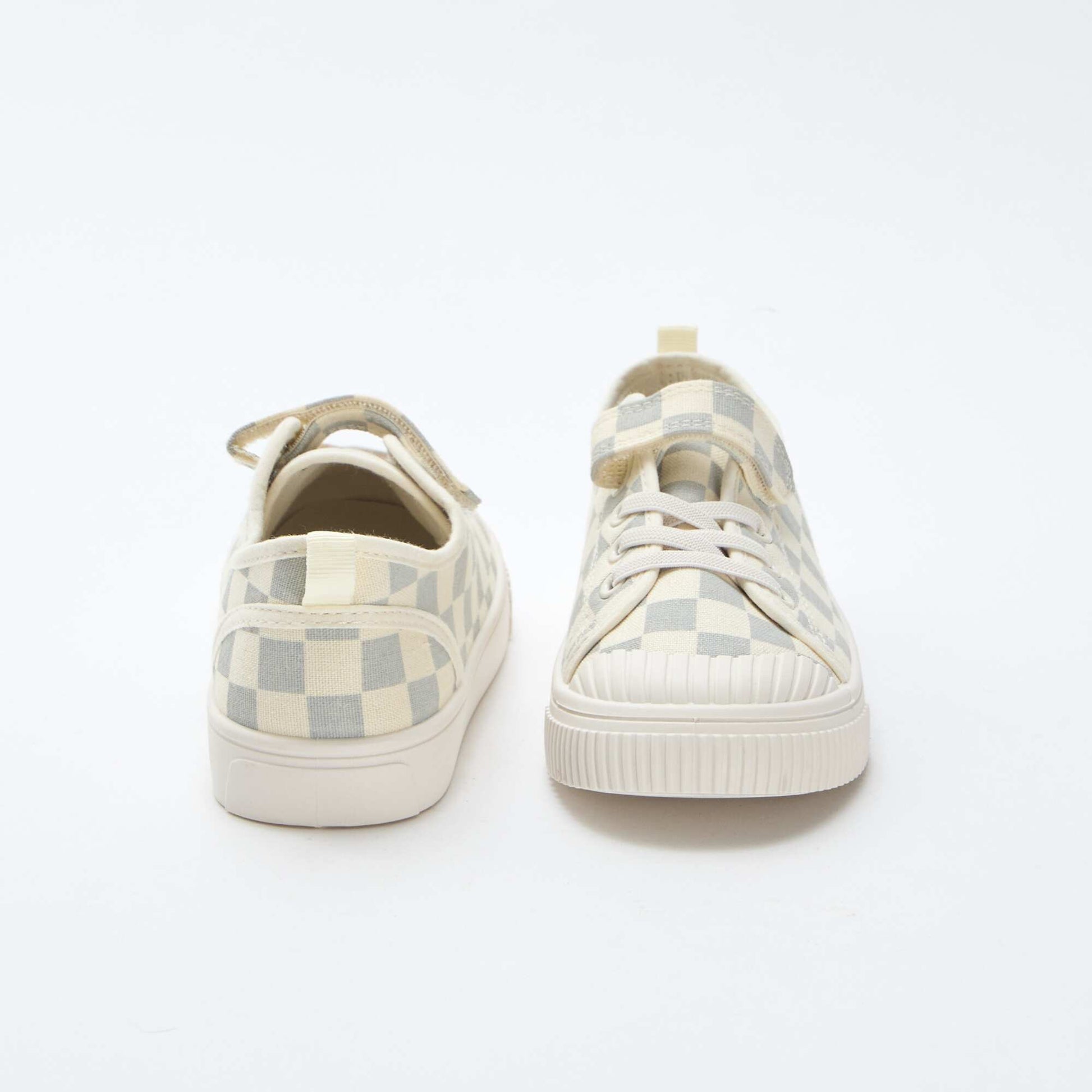 Checkerboard Print Canvas Sneakers BLUE