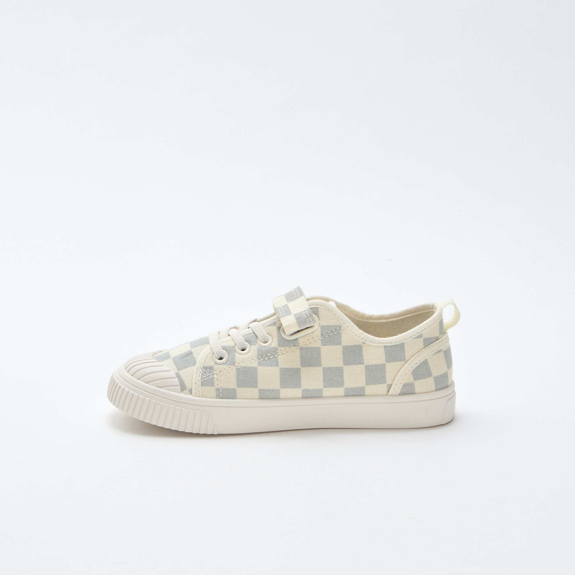 Checkerboard Print Canvas Sneakers BLUE