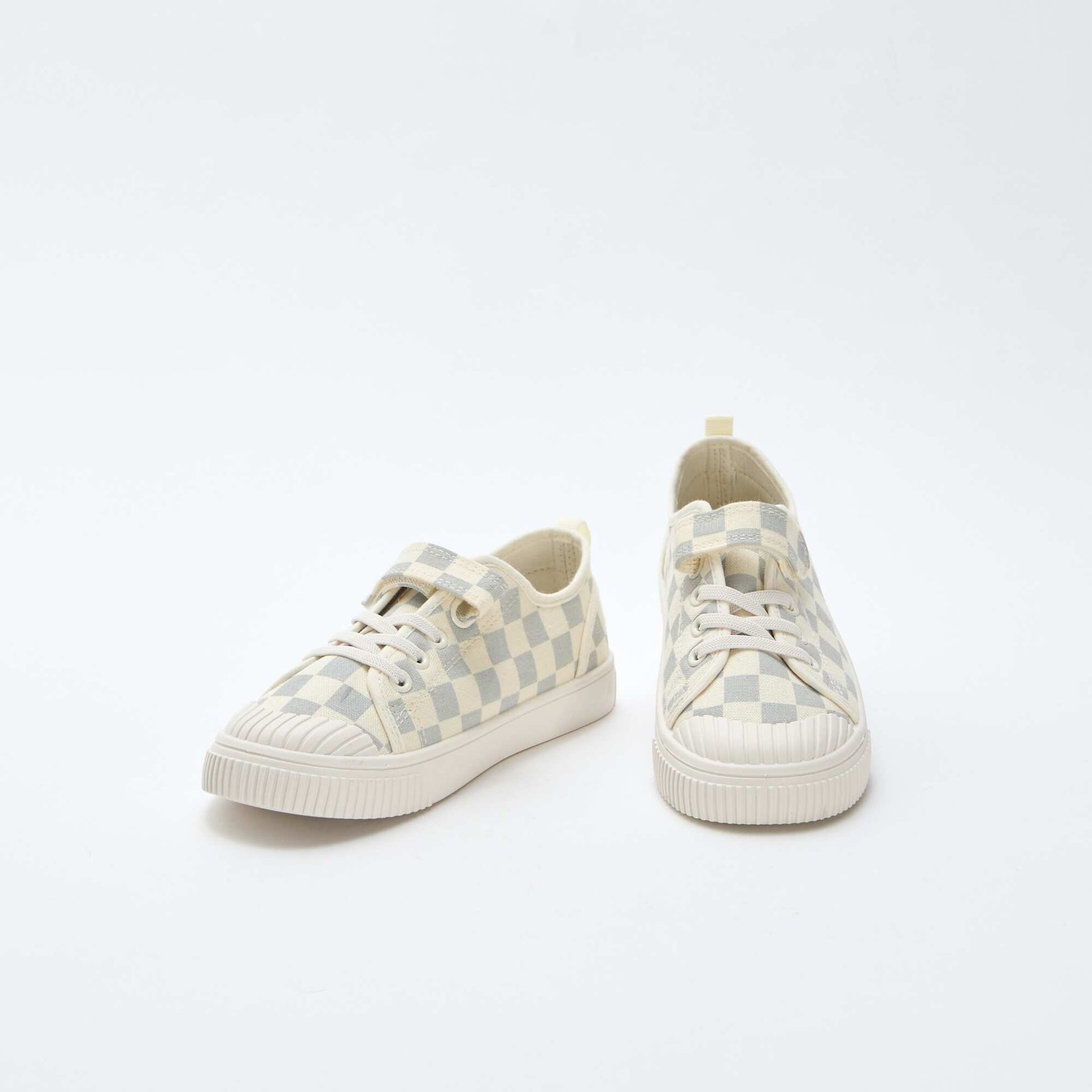 Checkerboard Print Canvas Sneakers BLUE