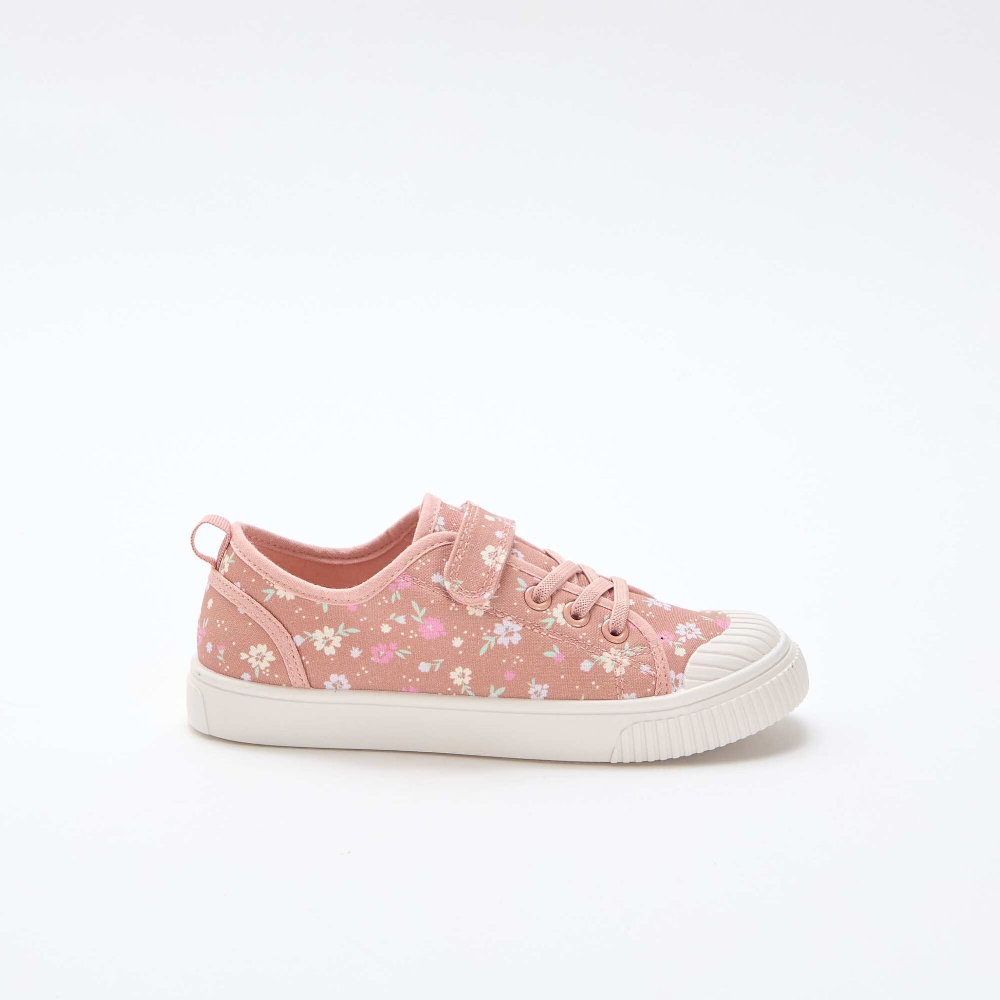 Checkerboard Print Canvas Sneakers PINK