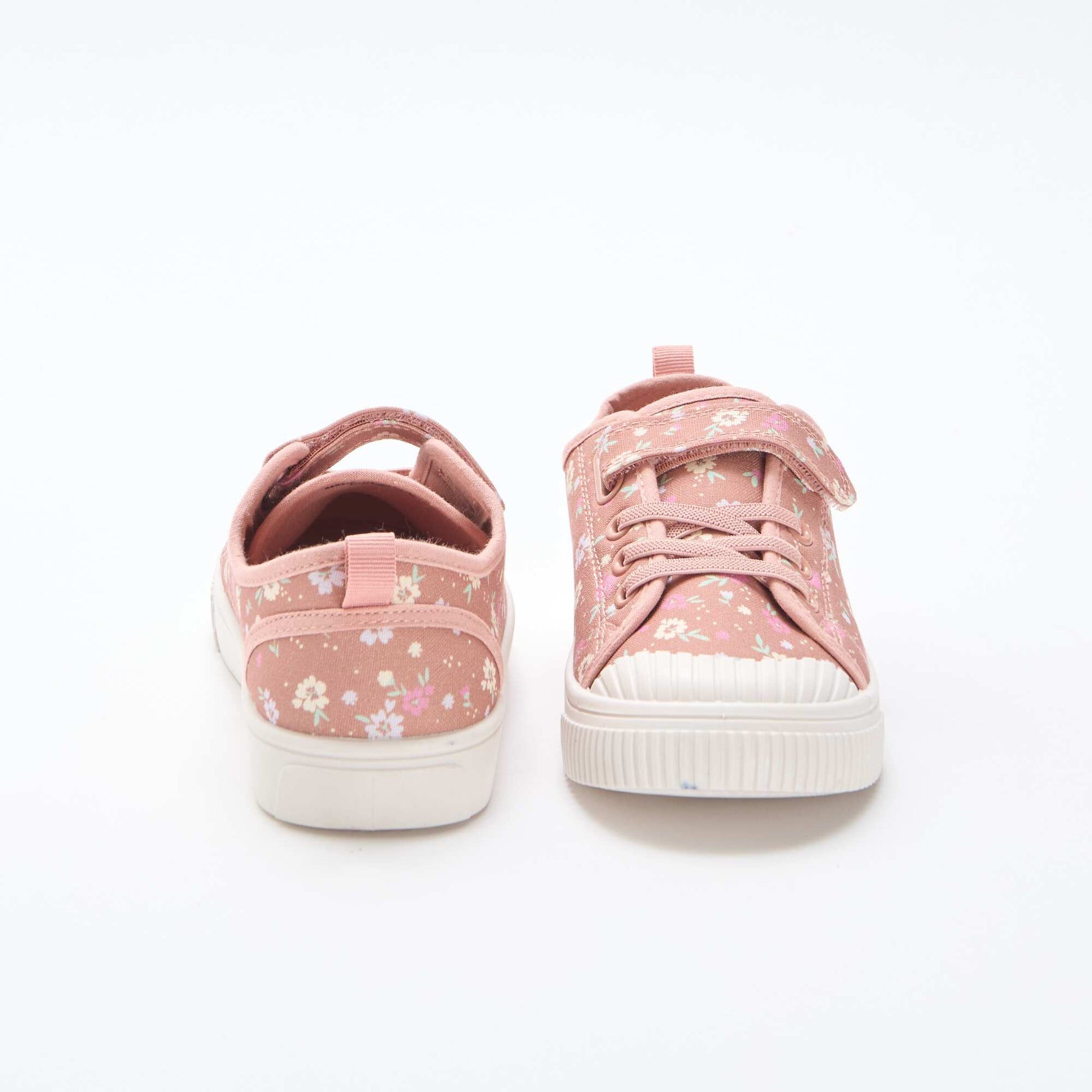 Checkerboard Print Canvas Sneakers PINK