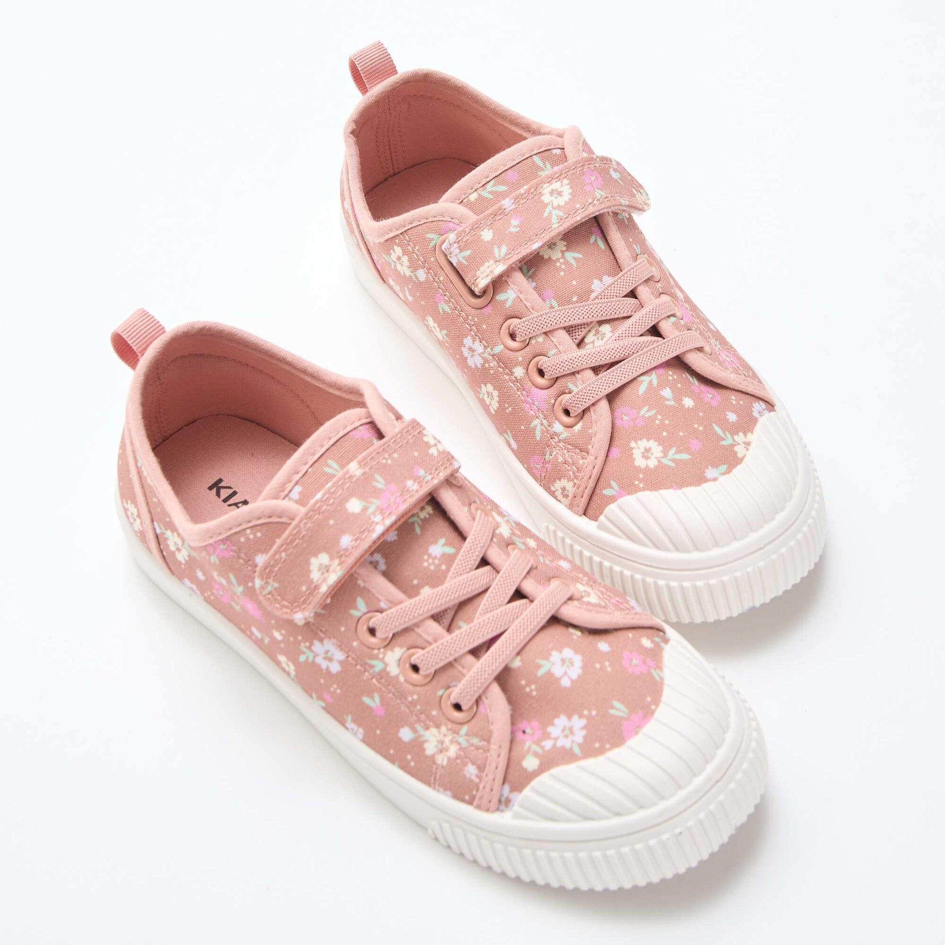 Checkerboard Print Canvas Sneakers PINK