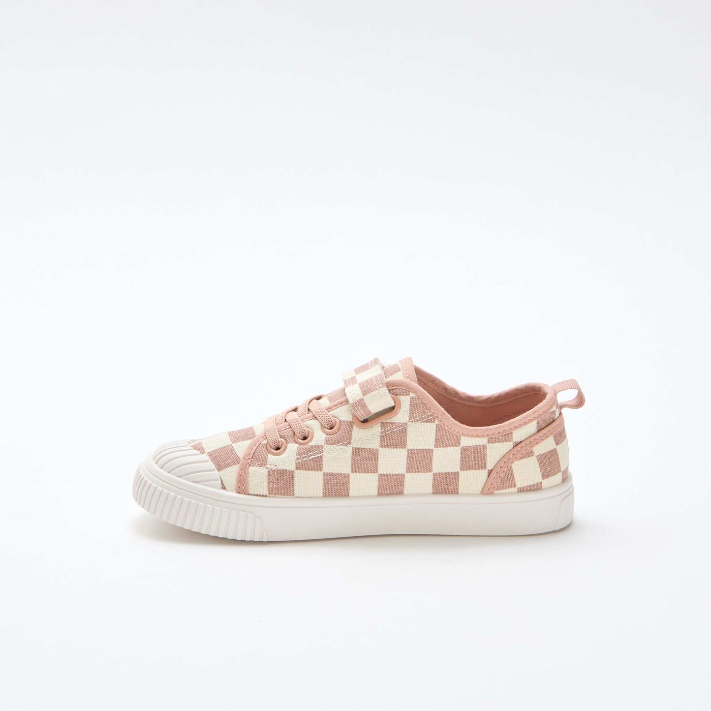 Checkerboard Print Canvas Sneakers PINK