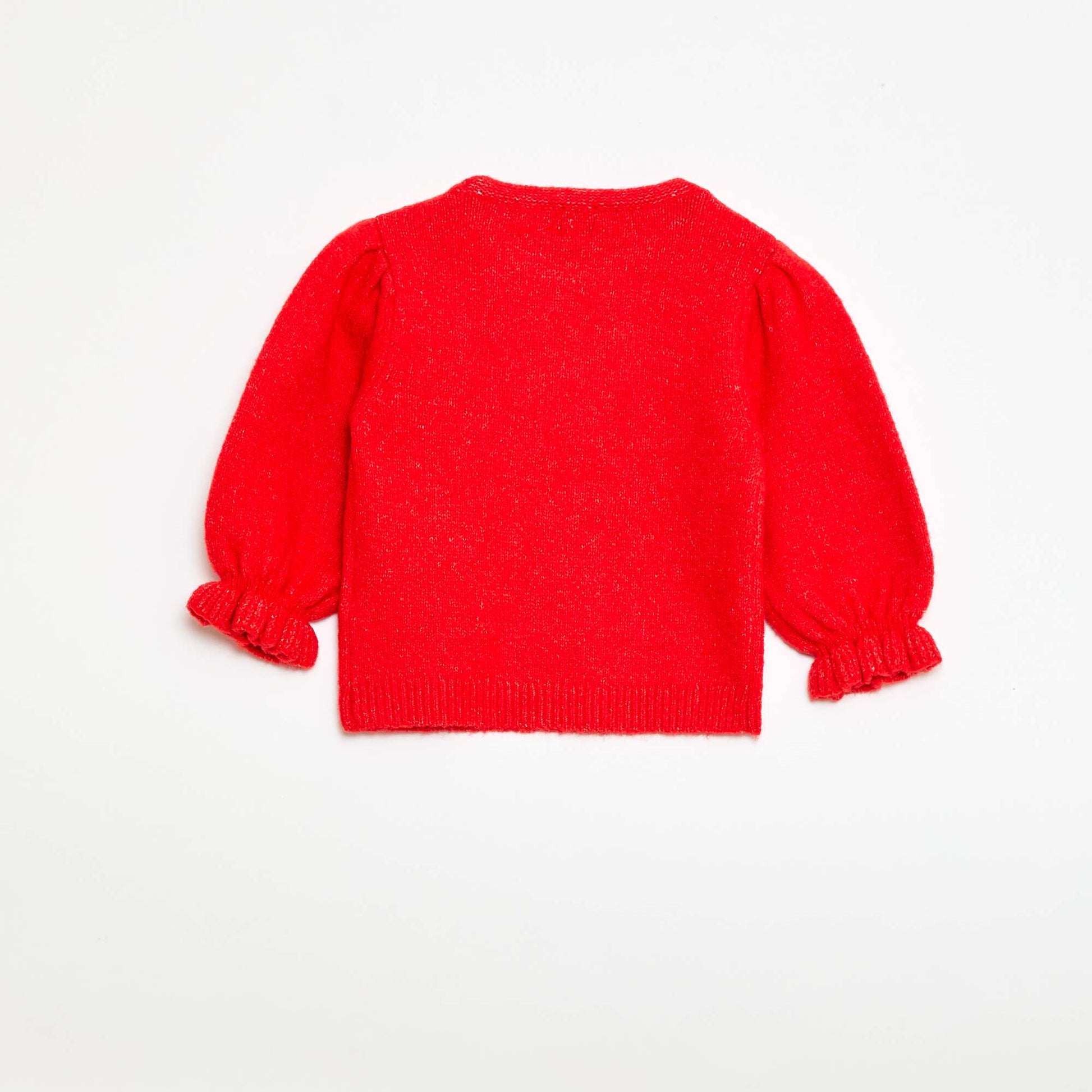 Warm Balloon Sleeve Sweater RED