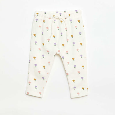 Patterned Jogger Trousers WHITE