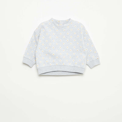 Patterned Fleece Sweatshirt GREY