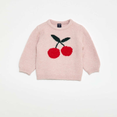 Patterned Knit Sweater PINK