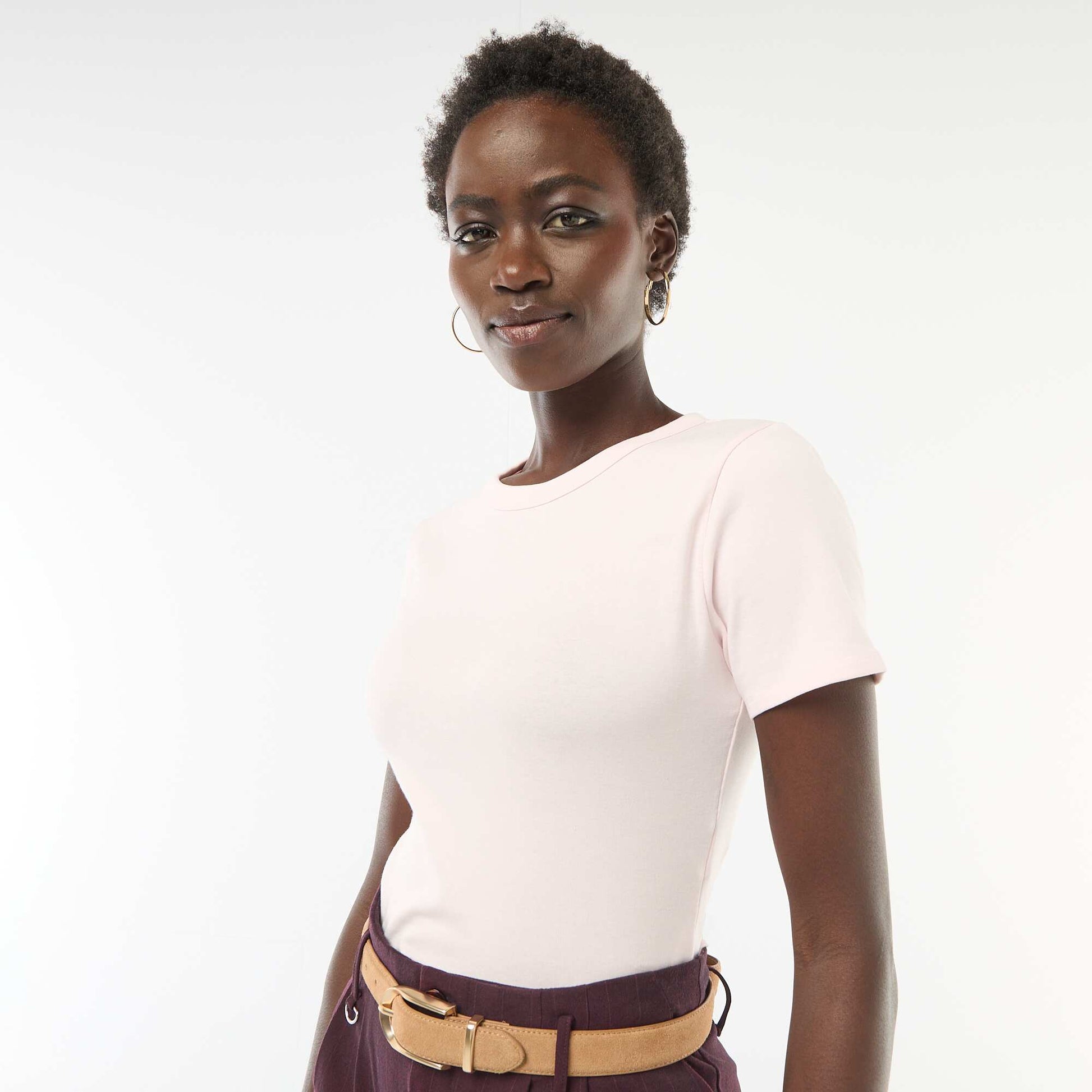 Basic Crop Top T-shirt PINK