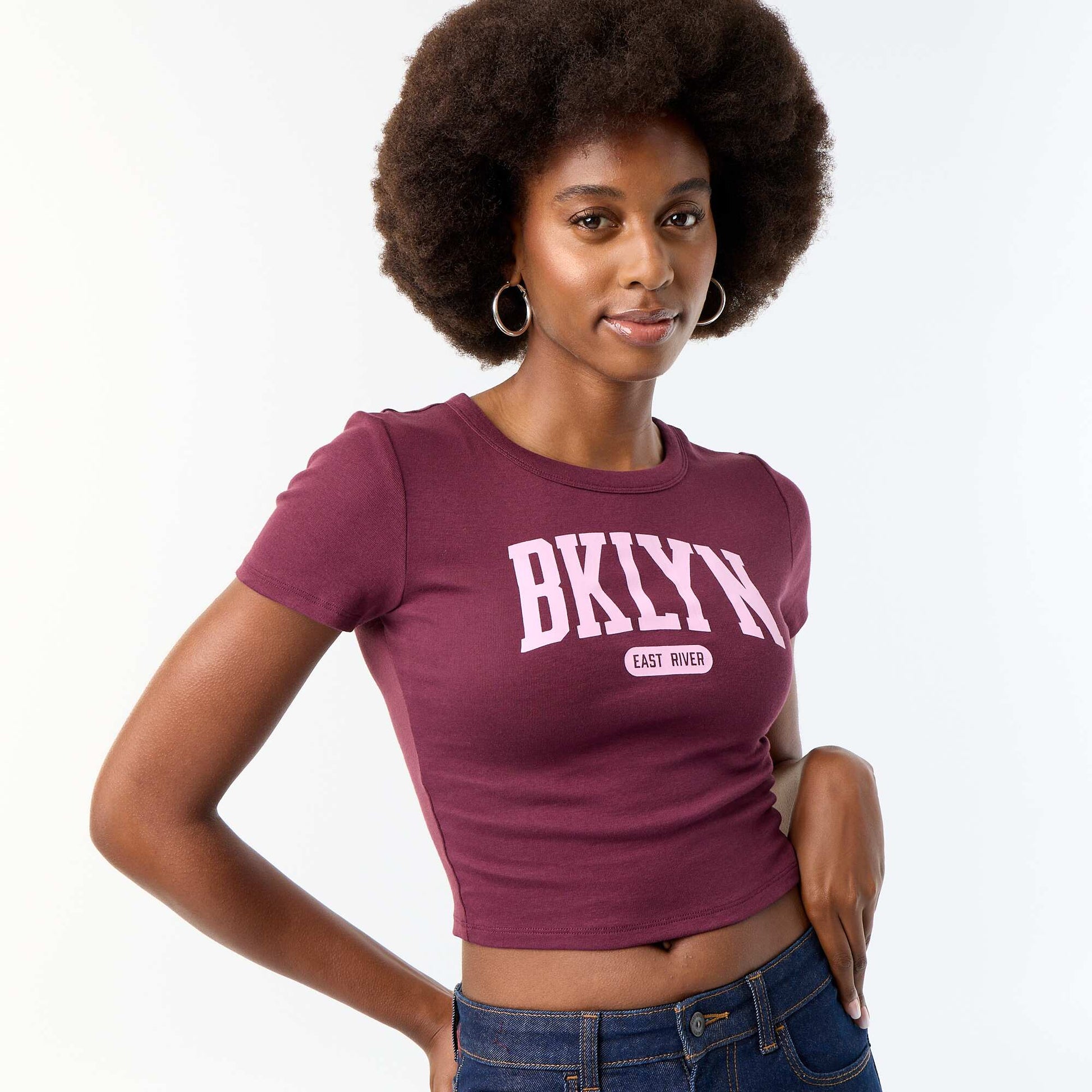 Printed Short-Sleeve T-Shirt with Design PURPLE