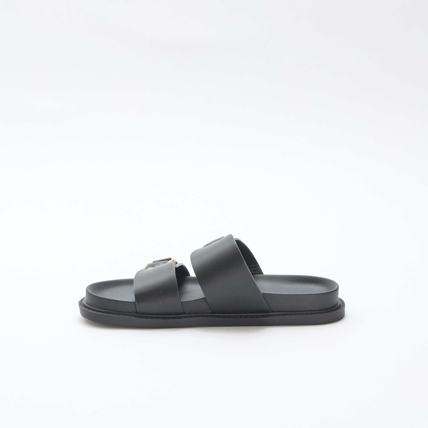 Double Strap Flat Sandals BLACK