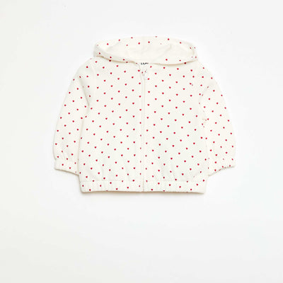 Printed Hooded Sweatshirt WHITE