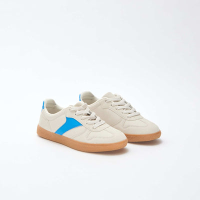 Low-Top Suede Sneakers with Contrasting Detail BLUE