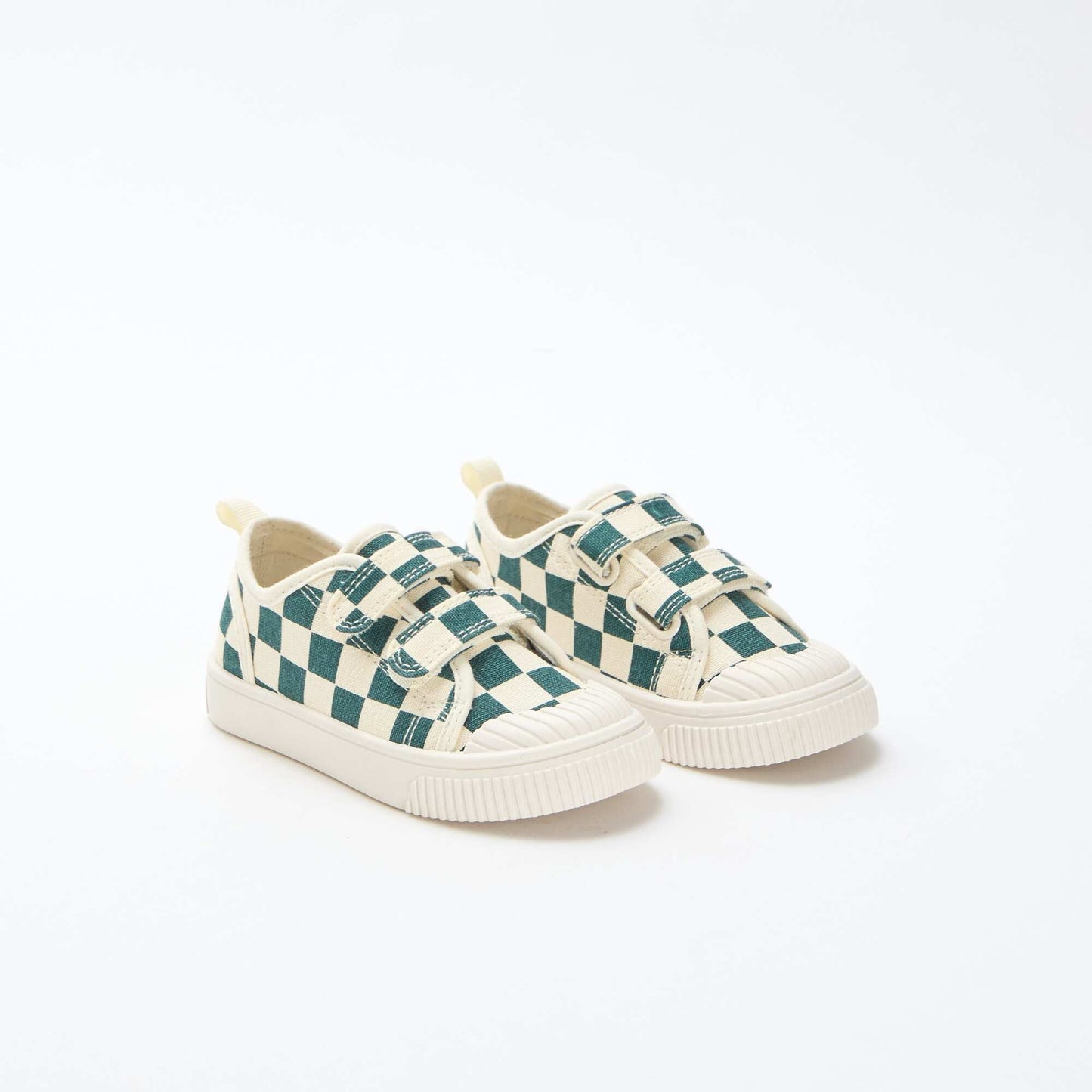 Checkerboard Print Canvas Sneakers GREEN