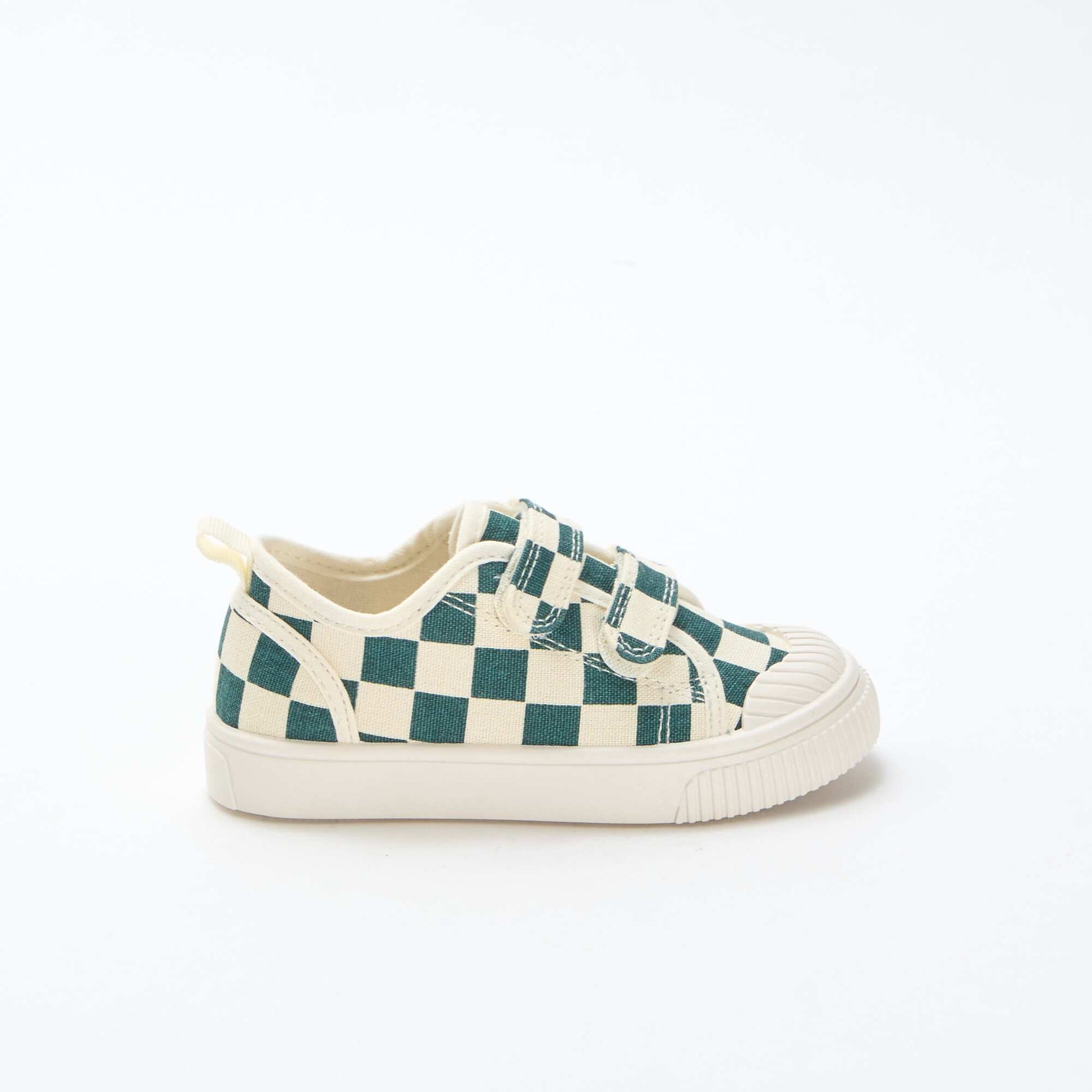 Checkerboard Print Canvas Sneakers GREEN