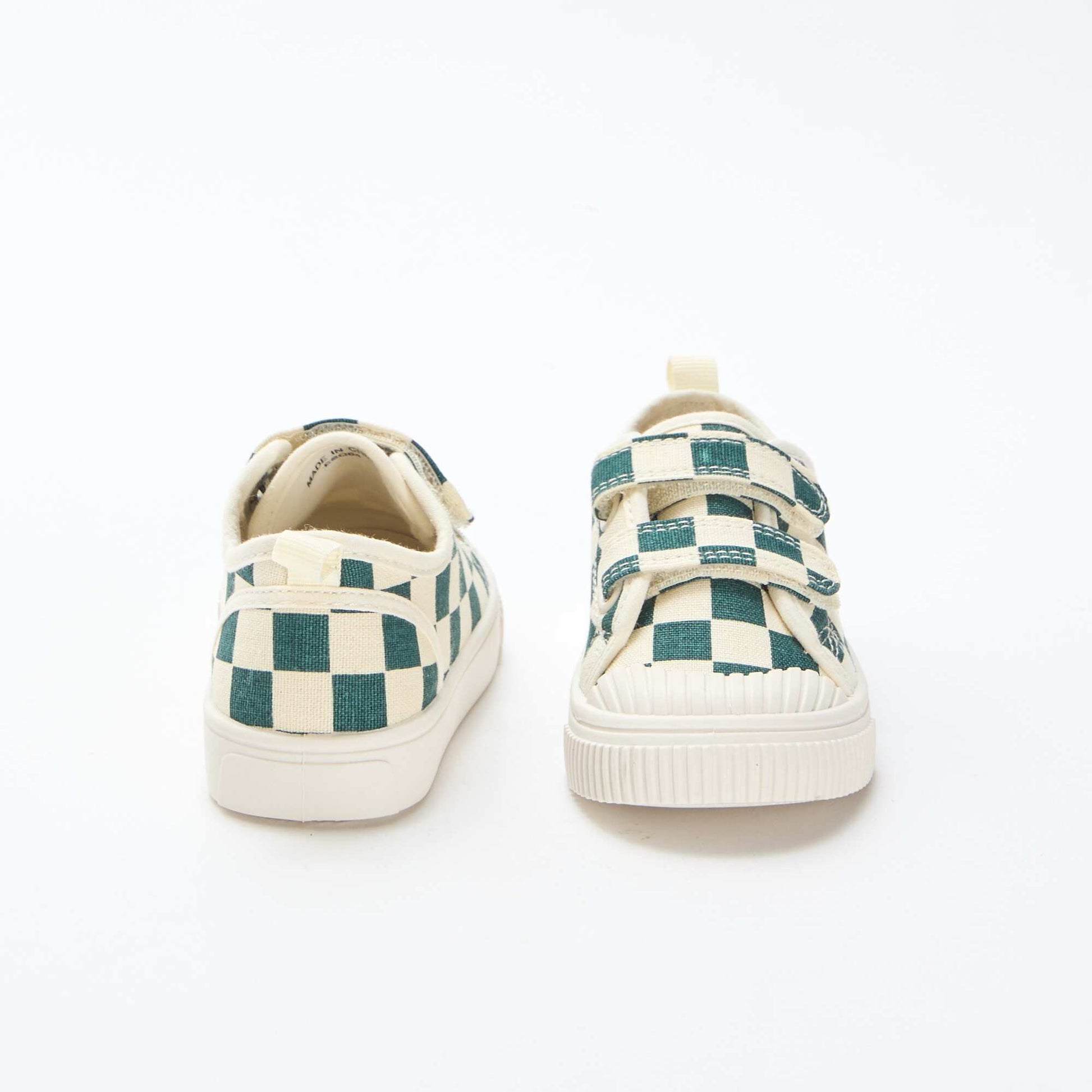 Checkerboard Print Canvas Sneakers GREEN