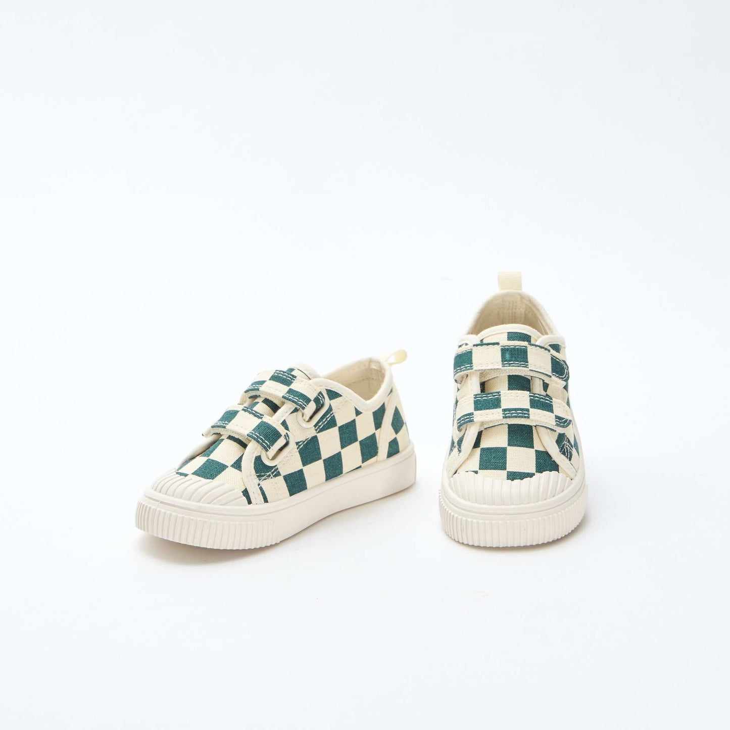 Checkerboard Print Canvas Sneakers GREEN